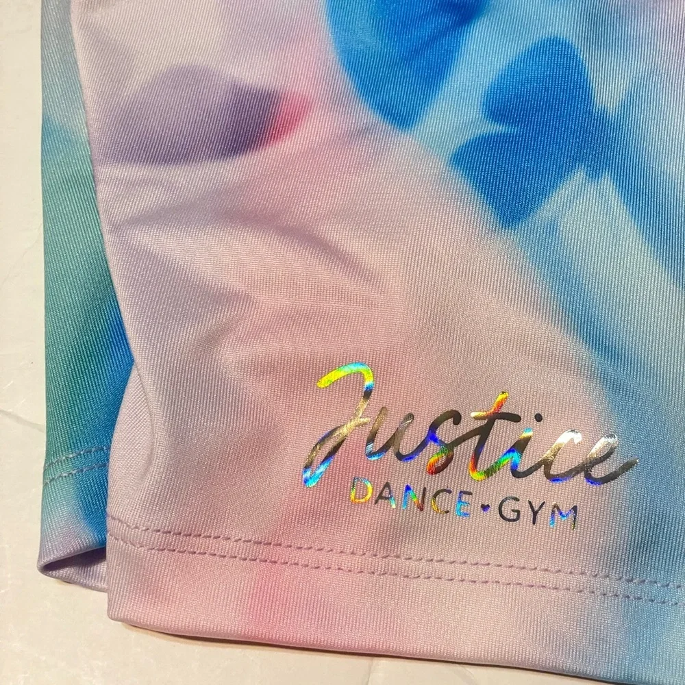 Justice Cinch Waistband Dance Shorts Girls XL (16-18) with Butterfly Print,
